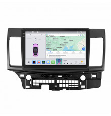 Штатная магнитола Lesko для Mitsubishi Lancer Evolution X 2007-2016 экран 10" 4/64 QLED CarPlay 4G Wi-Fi GPS 360 Prime