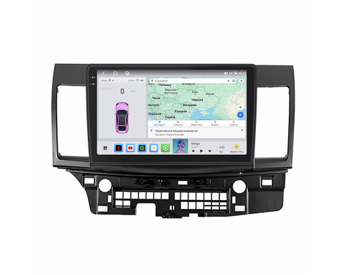 Штатная магнитола Lesko для Mitsubishi Lancer Evolution X 2007-2016 экран 10" 4/64 QLED CarPlay 4G Wi-Fi GPS 360 Prime