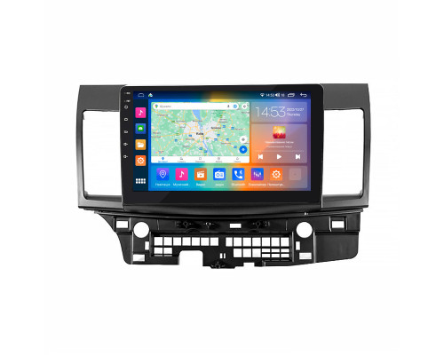 Штатная магнитола Lesko для Mitsubishi Lancer X Рестайлинг 2011-2015 экран 10" 4/64Gb CarPlay 4G Wi-Fi GPS Prime