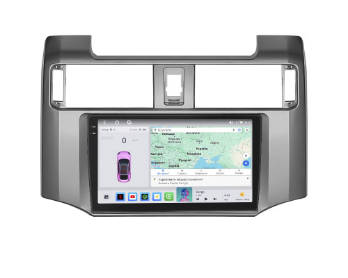 Штатная магнитола Lesko для Toyota 4Runner V 2009-2013 экран 9" 4/64 QLED CarPlay 4G Wi-Fi GPS 360 Prime