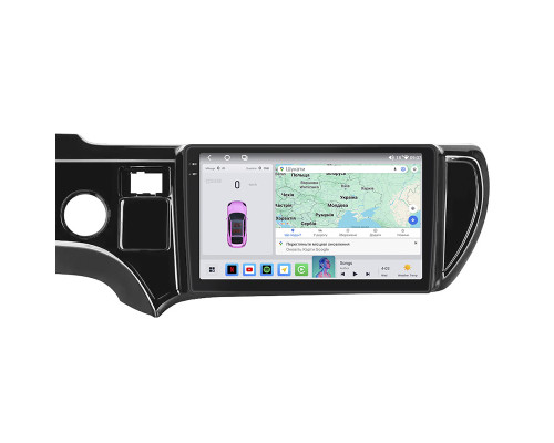 Штатная магнитола Lesko для Toyota Aqua I 2011-2014 экран 9" 4/64 QLED CarPlay 4G Wi-Fi GPS 360 Prime