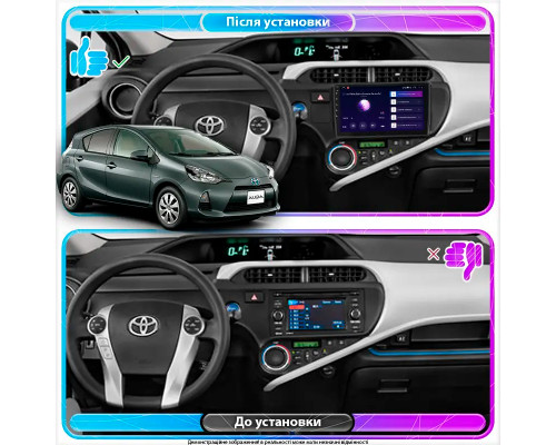 Штатная магнитола Lesko для Toyota Aqua I 2011-2014 экран 9" 6/128Gb 4G Wi-Fi GPS Top