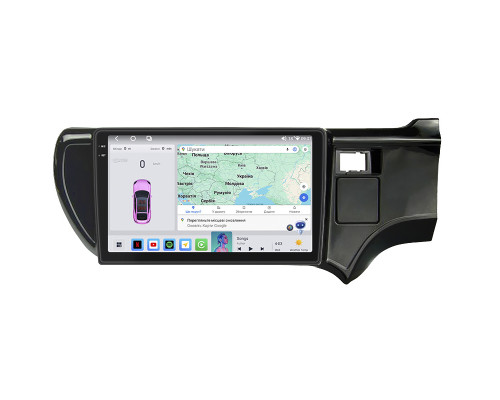 Штатная магнитола Lesko для Toyota Aqua I right wheel 2011-2021 экран 9" 4/64 QLED CarPlay 4G Wi-Fi GPS 360 Prime