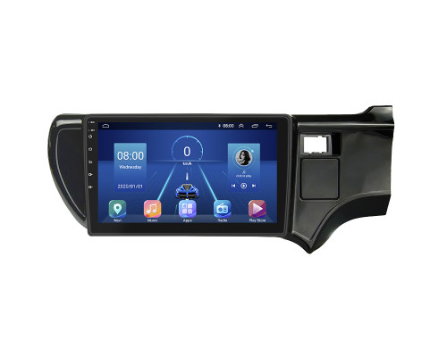 Штатная магнитола Lesko для Toyota Aqua I right wheel 2011-2021 экран 9" 4/64Gb 4G Wi-Fi GPS Top