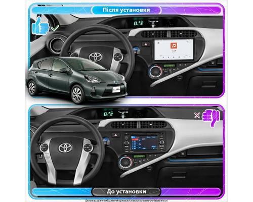 Штатная магнитола Lesko для Toyota Aqua I Рестайлинг 2 2017-2021 экран 9" 4/64 QLED CarPlay 4G Wi-Fi GPS 360 Prime