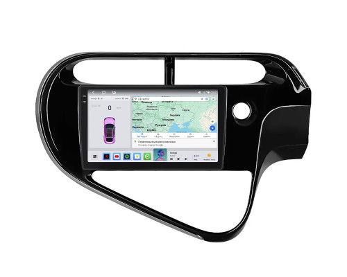 Штатная магнитола Lesko для Toyota Prius c I Рестайлинг 2015-н.в. экран 9" 4/64 QLED CarPlay 4G Wi-Fi GPS 360 Prime