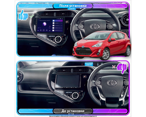 Штатная магнитола Lesko для Toyota Prius c I Рестайлинг 2015-н.в. экран 9" 6/128Gb 4G Wi-Fi GPS Top