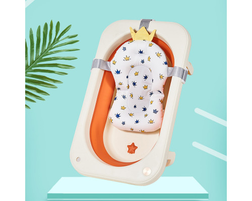 Матрасик коврик для ребенка в ванночку с креплениями Bestbaby 340 White Crown