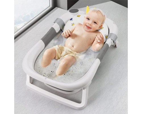 Матрасик коврик для ребенка в ванночку с креплениями Bestbaby 340 White Crown