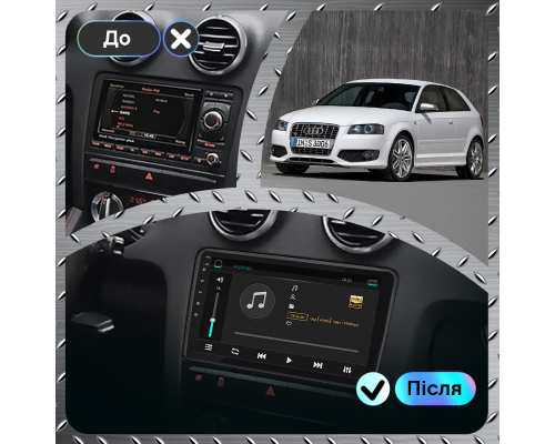 Штатная магнитола Lesko для Audi S3 II (8P) 2006-2008 экран 9" 2/32Gb Wi-Fi GPS Base