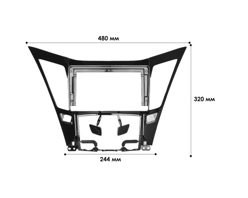 Переходная рамка Hyundai Sonata 2009-2014 (HY 107N) 7068 9"  Black