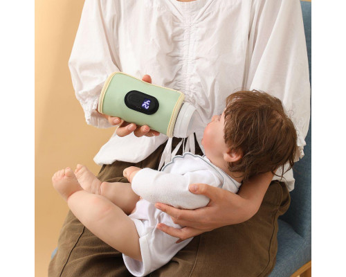 Портативный подогреватель N-022 для детской бутылочки USB цифровой дисплей Green