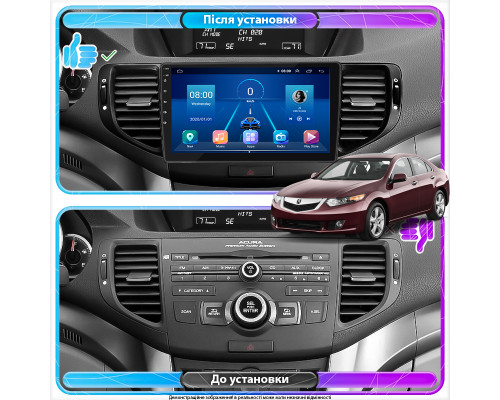 Штатная магнитола Lesko для Acura TSX II 2008-2014 экран 9" 4/32Gb 4G Wi-Fi GPS Top