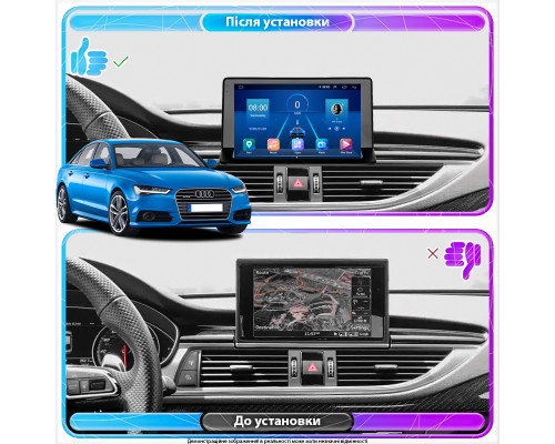 Штатная магнитола Lesko для Audi Q3 I (8U) 2011-2014 экран 9" 4/32Gb 4G Wi-Fi GPS Top