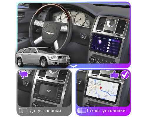 Штатная магнитола Lesko для Chrysler 300C I 2004-2011 экран 9" 4/32Gb 4G Wi-Fi GPS Top