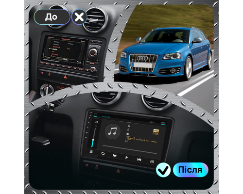 Штатная магнитола Lesko для Audi S3 II (8P) Рестайлинг 2008-2012 экран 9" 6/128Gb 4G Wi-Fi GPS Top