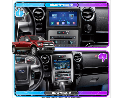 Штатная магнитола Lesko для Ford F-150 XII 2008-2014 экран 9" 4/32Gb 4G Wi-Fi GPS Top