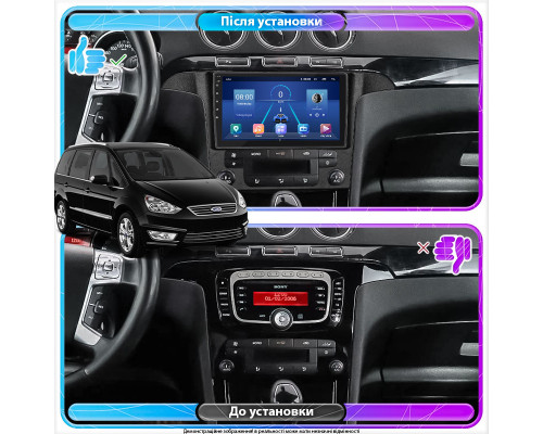 Штатная магнитола Lesko для Ford Galaxy II Рестайлинг 2010-2015 экран 9" 4/32Gb 4G Wi-Fi GPS Top