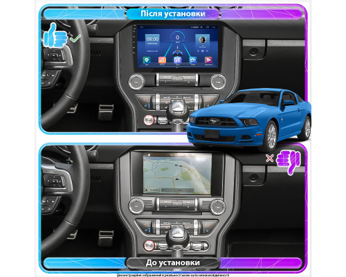 Штатная магнитола Lesko для Ford Mustang VI 2014-2017 экран 9" 4/32Gb 4G Wi-Fi GPS Top