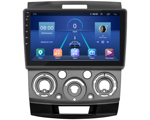 Штатная магнитола Lesko для Ford Ranger II 2006-2009 экран 9" 4/32Gb 4G Wi-Fi GPS Top