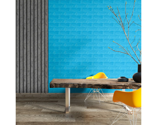 3D панель самоклеющаяся 700x770x7мм кирпич Синий (003-7) SW-00000060