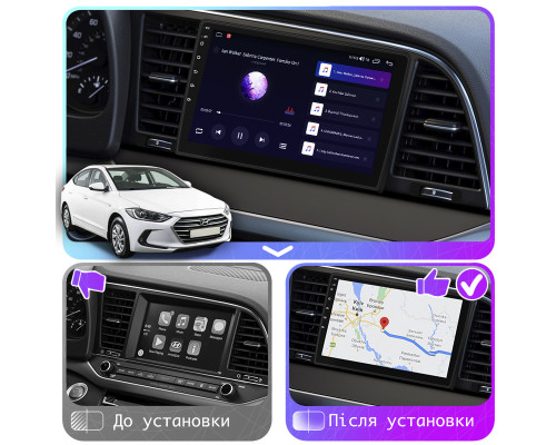 Штатная магнитола Lesko для Hyundai Elantra VI (AD) 2015-2019 экран 9" 4/32Gb 4G Wi-Fi GPS Top