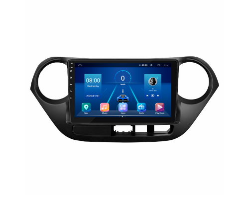 Штатная магнитола Lesko для Hyundai i10 II 2013-2016 экран 9" 4/32Gb 4G Wi-Fi GPS Top