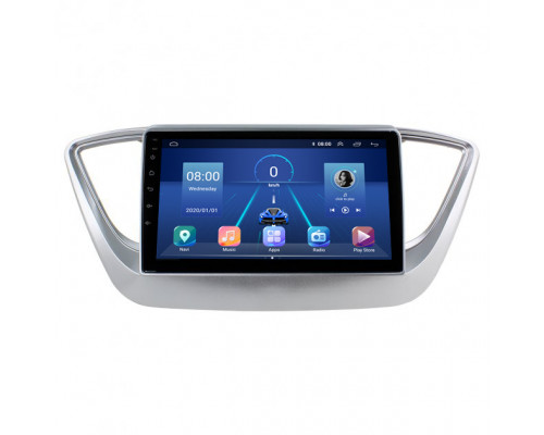 Штатная магнитола Lesko для Hyundai Solaris II 2017-2020 экран 9" 4/32Gb 4G Wi-Fi GPS Top