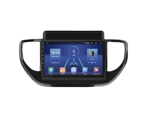 Штатная магнитола Lesko для Hyundai Solaris II Рестайлинг 2020-н.в. экран 9" 4/32Gb 4G Wi-Fi GPS Top