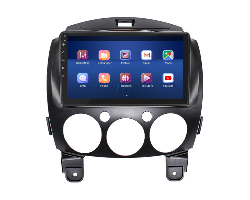 Штатная магнитола Lesko для Mazda 2 II (DE) 2007-2010 экран 9" 4/32Gb 4G Wi-Fi GPS Top