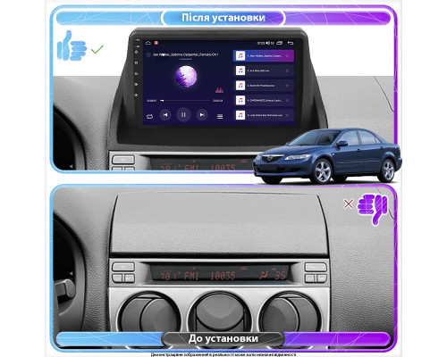 Штатная магнитола Lesko для Mazda 6 I (GG) 2002-2005 экран 9" 4/32Gb 4G Wi-Fi GPS Top