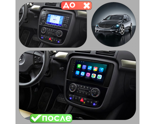 Штатная магнитола Lesko для Mercedes-Benz R-Класс I Рестайлинг 2007-2010 экран 9" 4/32Gb 4G Wi-Fi GPS Top