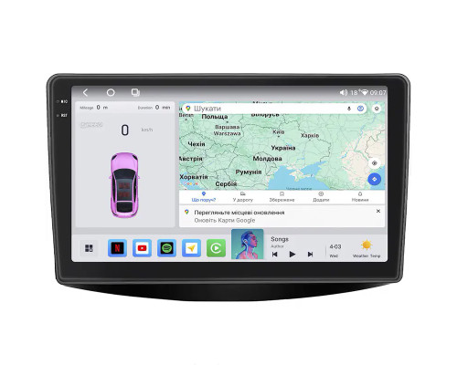 Штатная магнитола Lesko для Mitsubishi Grandis Auto A/C 2003-2011 экран 9" 4/64 QLED CarPlay 4G Wi-Fi GPS 360 Prime