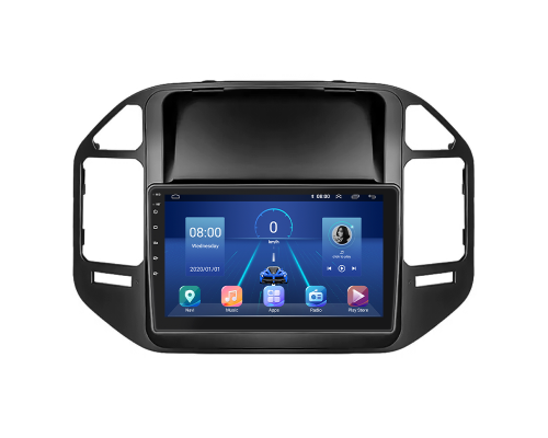 Штатная магнитола Lesko для Mitsubishi Pajero III Рестайлинг 2002-2006 экран 9" 4/32Gb 4G Wi-Fi GPS Top