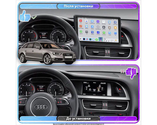 Штатная магнитола Lesko для Audi S4 IV (B8) Рестайлинг 2011-2015 экран 9" 4/64 QLED CarPlay 4G Wi-Fi GPS 360 Prime