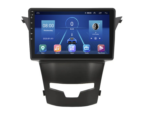 Штатная магнитола Lesko для SsangYong Korando III Рестайлинг 2013-2017 экран 9" 4/32Gb 4G Wi-Fi GPS Top