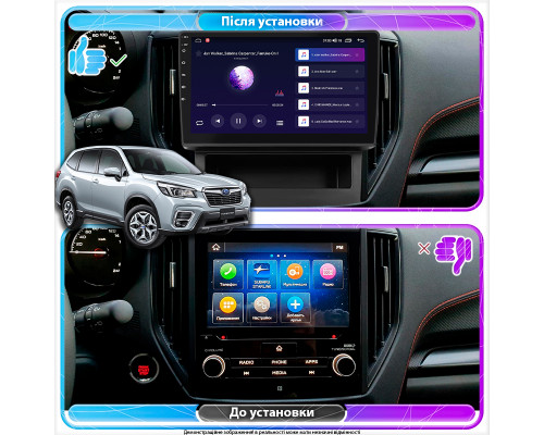 Штатная магнитола Lesko для Subaru Forester V 2018-2021 экран 9" 4/32Gb 4G Wi-Fi GPS Top