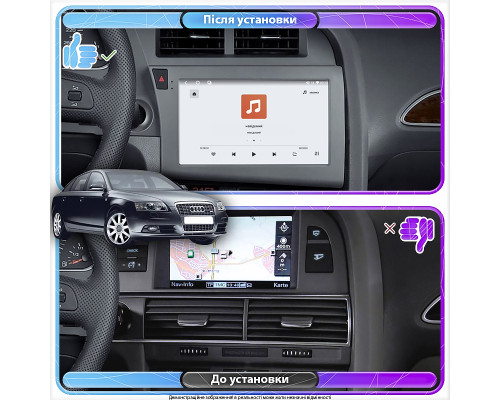 Штатная магнитола Lesko для Audi S6 III (C6) 2006-2008 экран 9" 4/64 QLED CarPlay 4G Wi-Fi GPS 360 Prime