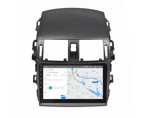 Штатная магнитола Lesko для Toyota Corolla X (E140, E150) Рестайлинг 2010-2013 экран 9" 4/32Gb 4G Wi-Fi GPS Top