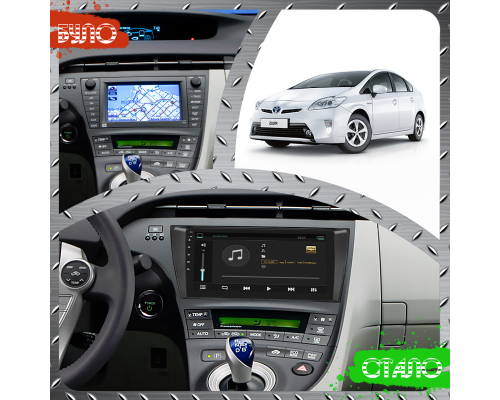 Штатная магнитола Lesko для Toyota Prius III Рестайлинг (XW30) 2011-2015 экран 9" 4/32Gb 4G Wi-Fi GPS Top