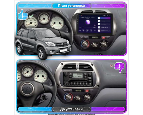 Штатная магнитола Lesko для Toyota RAV4 II (XA20) 2000-2003 экран 9" 4/32Gb 4G Wi-Fi GPS Top