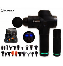 Ударный массажер Boostex PRO MAX для триггерных точек – 30 режимов, 20 насадок, запасная батарея 2500 mAh и кейс в подарок.