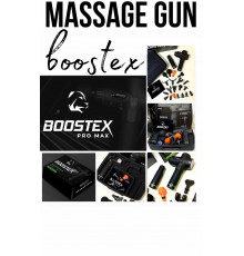 Ударный перкуссионный массажер Boostex (massage gun) – 30 режимов, 21 насадка, аккумулятор 2500 мАч, кейс