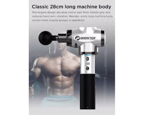 Профессиональный перкуссионный массажер для мышц Booster E (24V), ударный пистолет с металлическим корпусом