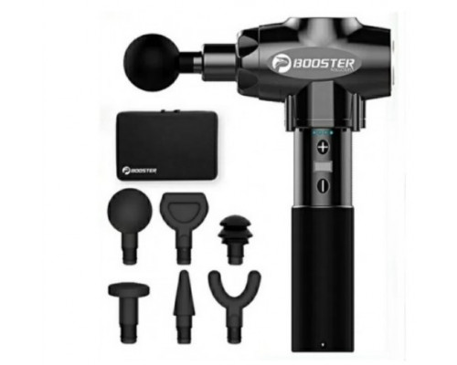 Профессиональный перкуссионный массажер для мышц Booster E (24V) Черный — ударный пистолет для снятия напряжения и боли.