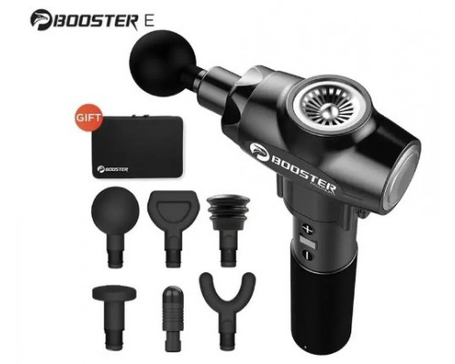 Профессиональный перкуссионный массажер для мышц Booster E (24V) Черный — ударный пистолет для снятия напряжения и боли.