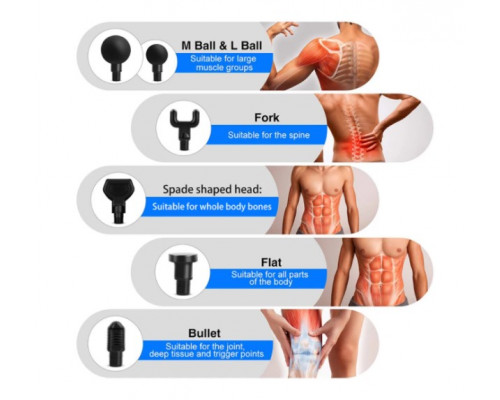 Профессиональный перкуссионный массажер для мышц Booster E (24V) Черный — ударный пистолет для снятия напряжения и боли.