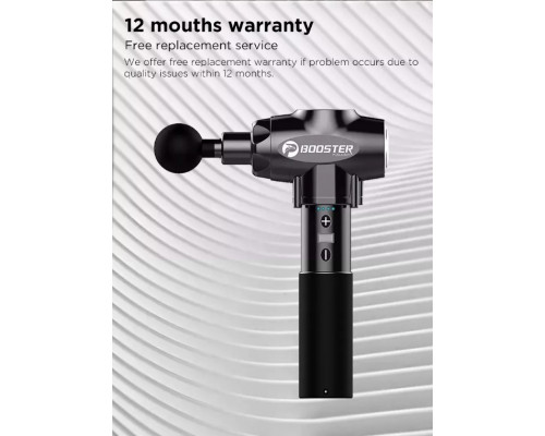 Профессиональный перкуссионный массажер для мышц Booster E (24V) Черный — ударный пистолет для снятия напряжения и боли.