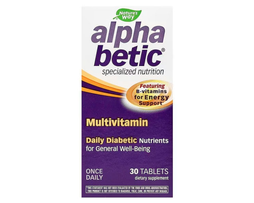Мультивітаміни для діабетиків, Alpha Betic® Multivitamin, Nature's Way, один раз на день, 30 таблеток