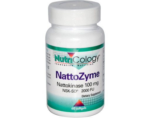 Наттокіназа, NattoZyme, Nattokinase, Nutricology, 100 мг, 60 капсул